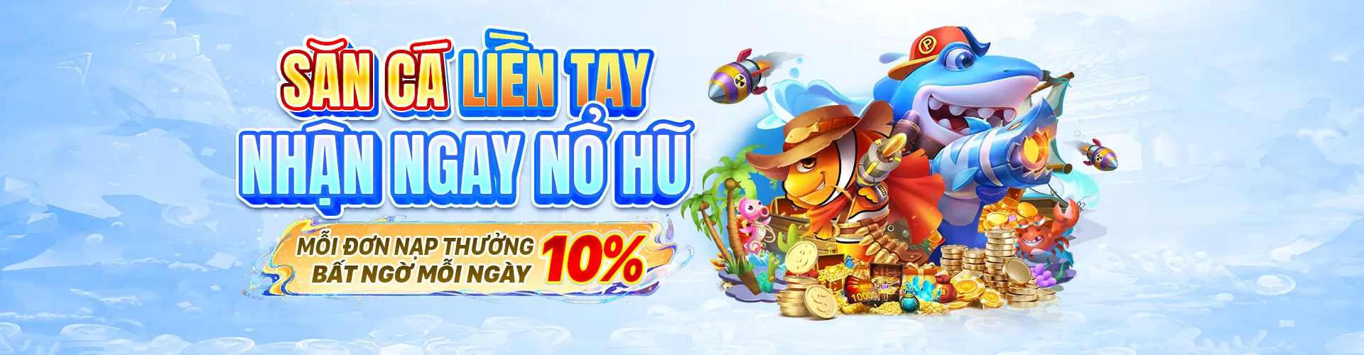 Hình ảnh chính game bắn cá 39BET9, thế giới đại dương đầy màu sắc và kho báu