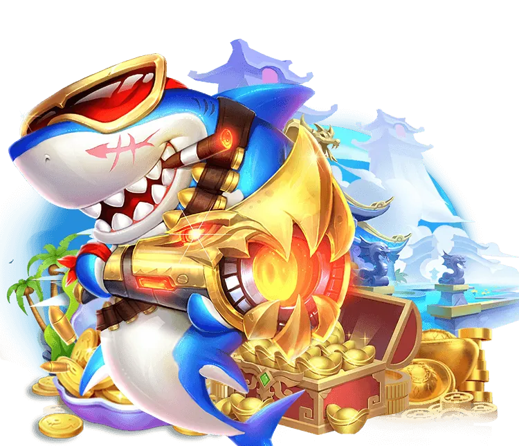 Hình ảnh game Thần Tài Bắn Cá với cá thần tài và rương báu